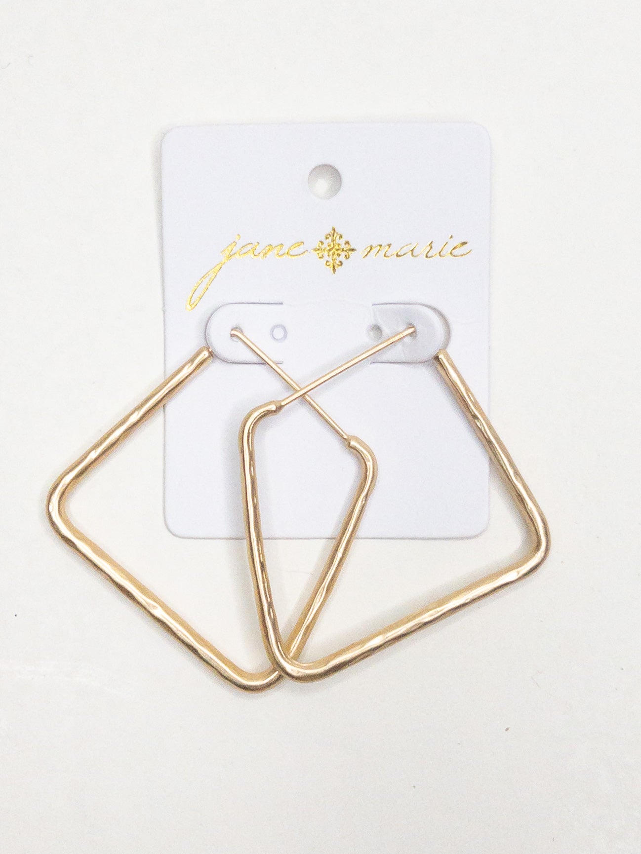 SQUARE SHAPED GOLD EARRINGS JANE MARIE