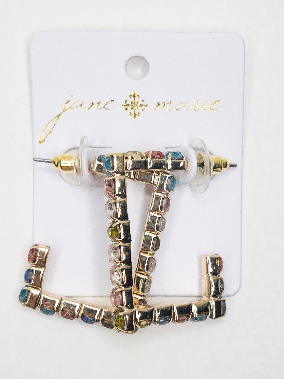 SQUARE SHAPED MULTI COLORED JANE MARIE EARRINGS