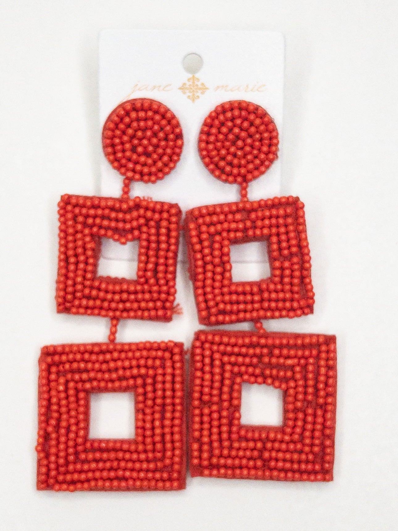 POST RED BEADED TIER JANE MARIE EARRINGS