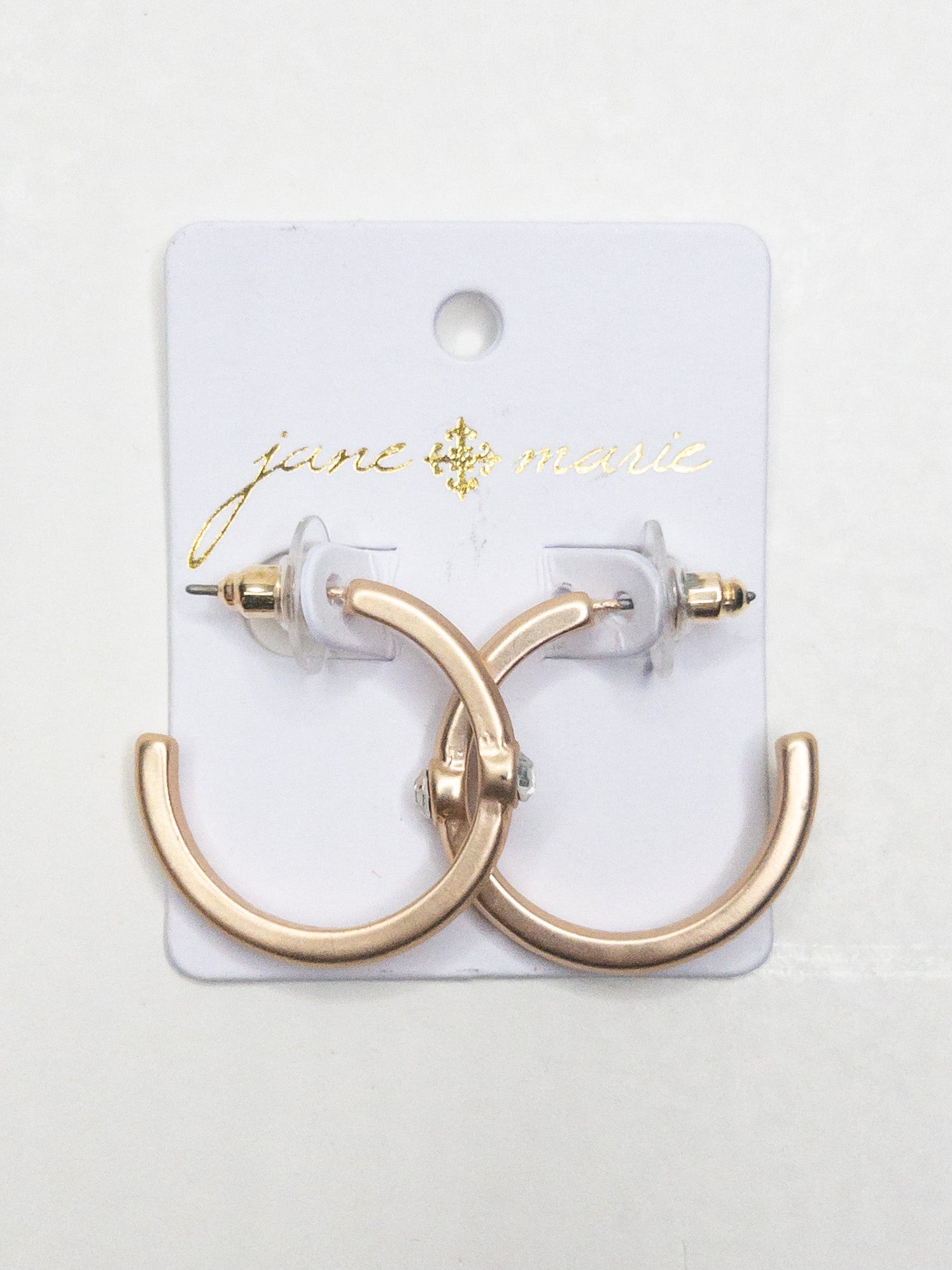 SMALL CLASSY JANE MARIE CENTER GEM HOOPS