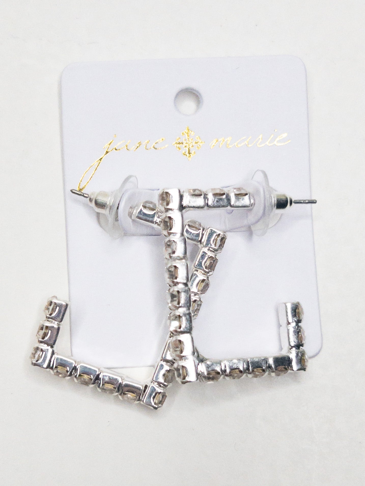 SQUARE SILVER GEM JANE MARIE EARRINGS