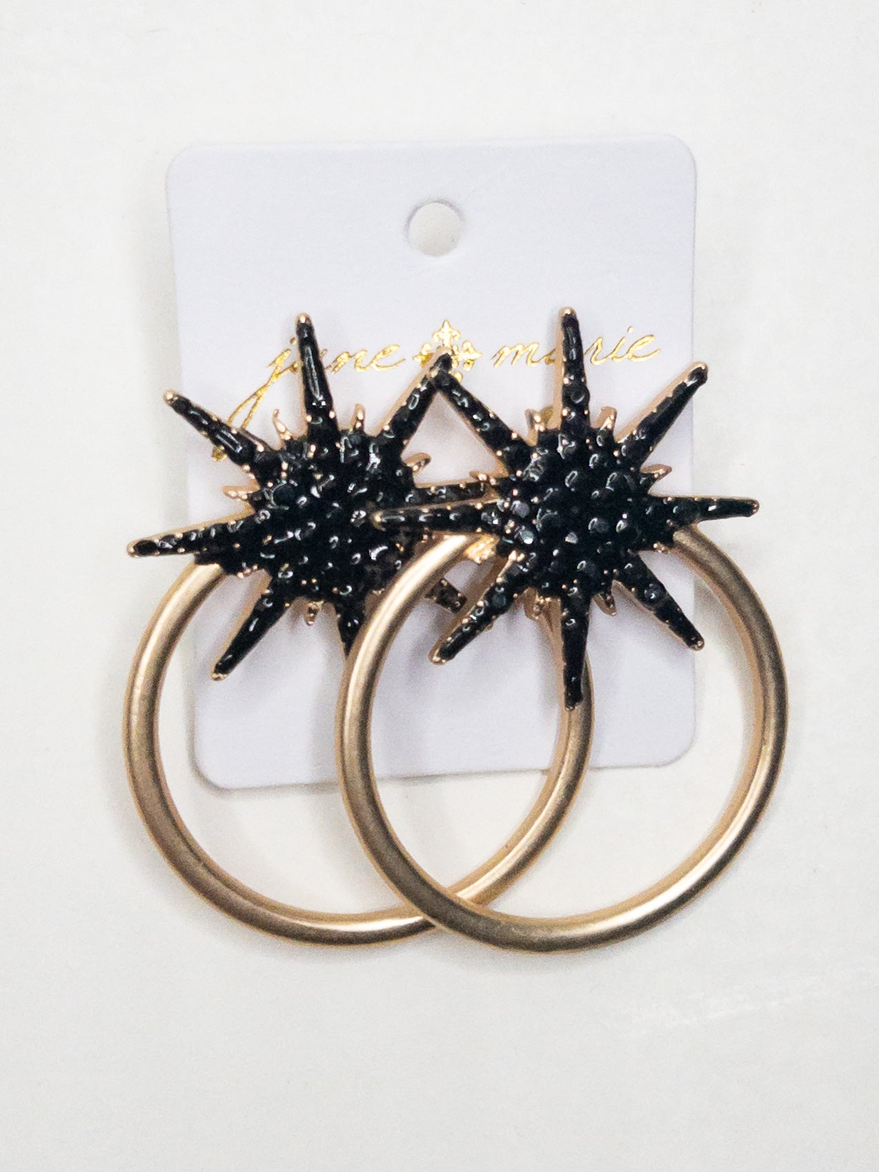 CIRCLE DANGLES WITH BLACK FIGURE JANE MARIE