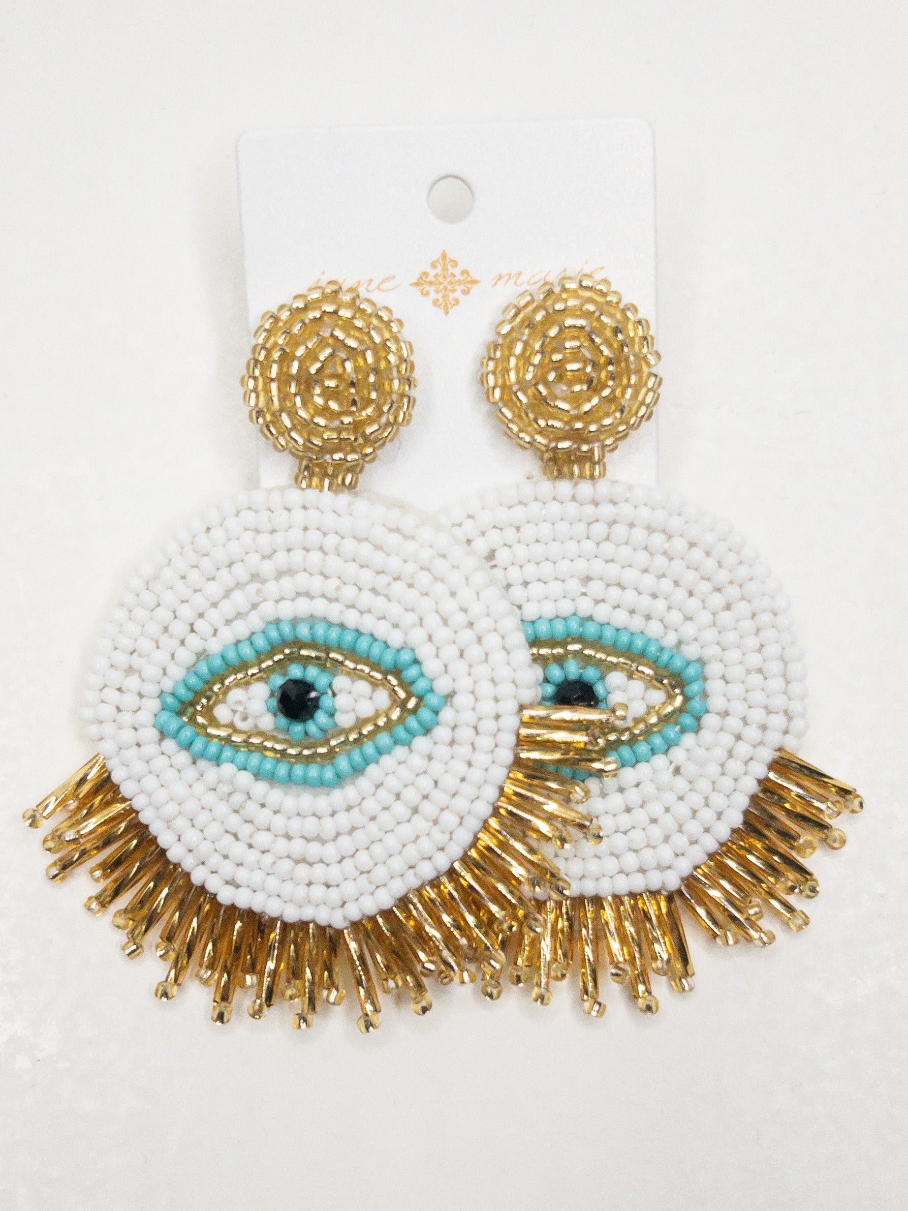 BEADED EYE JANE MARIE POST EARRINGS