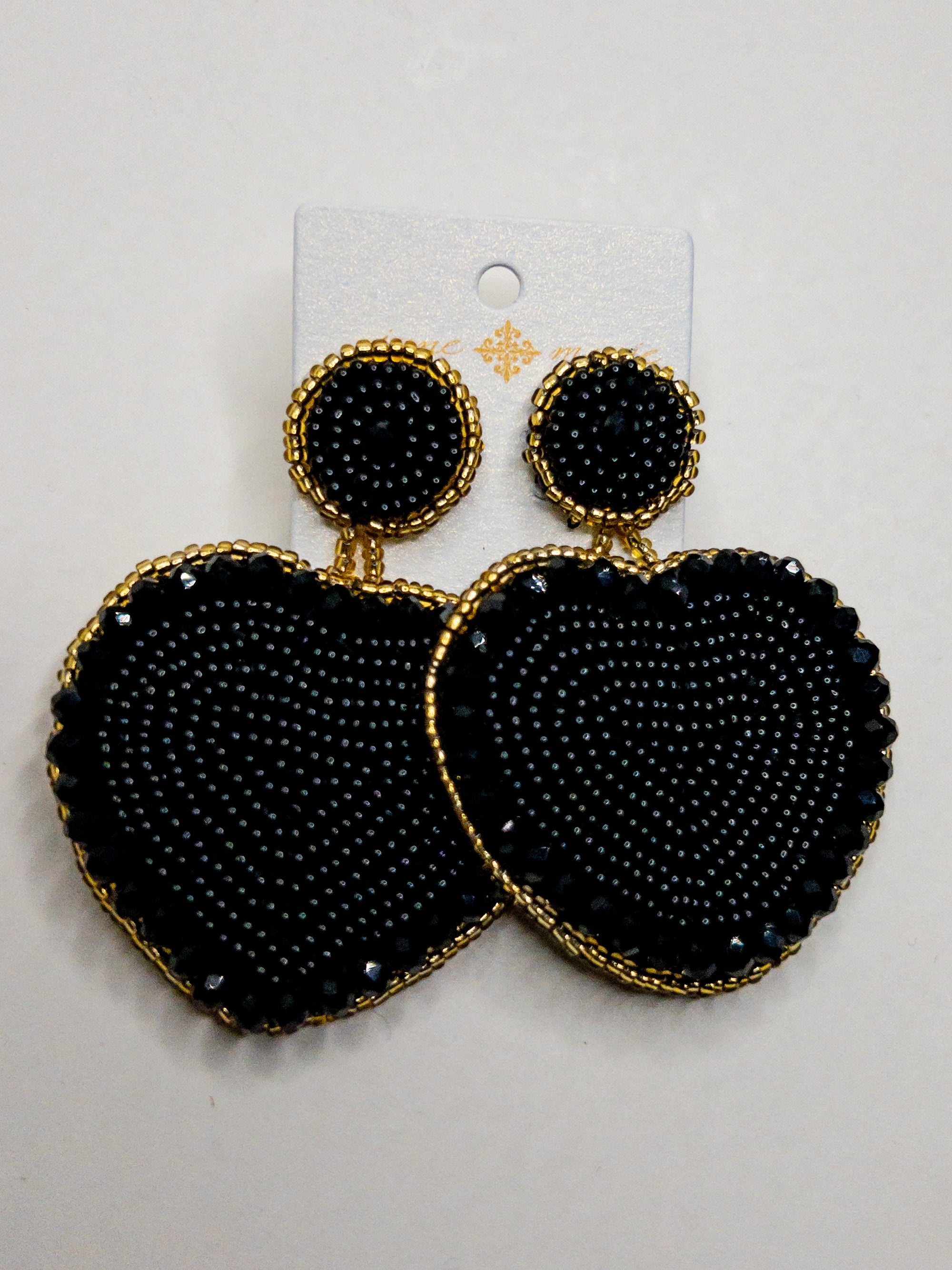 BLACK BEADED POST JANE MARIE EARRINGS