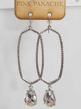 116 CLEAR TEARDROP DANGLE