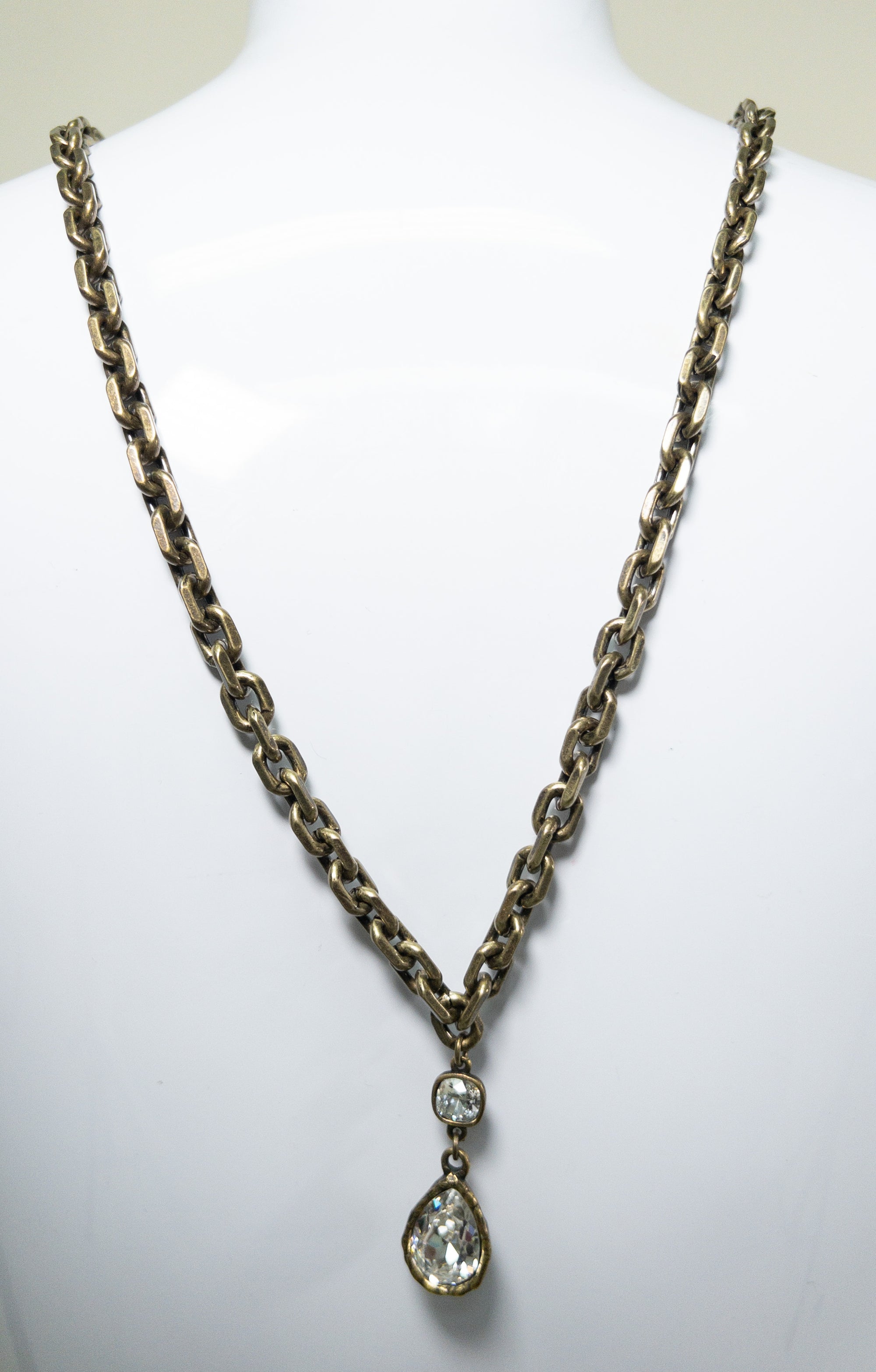 109 BRONZE EMILY CLEAR LONG NECKLACE
