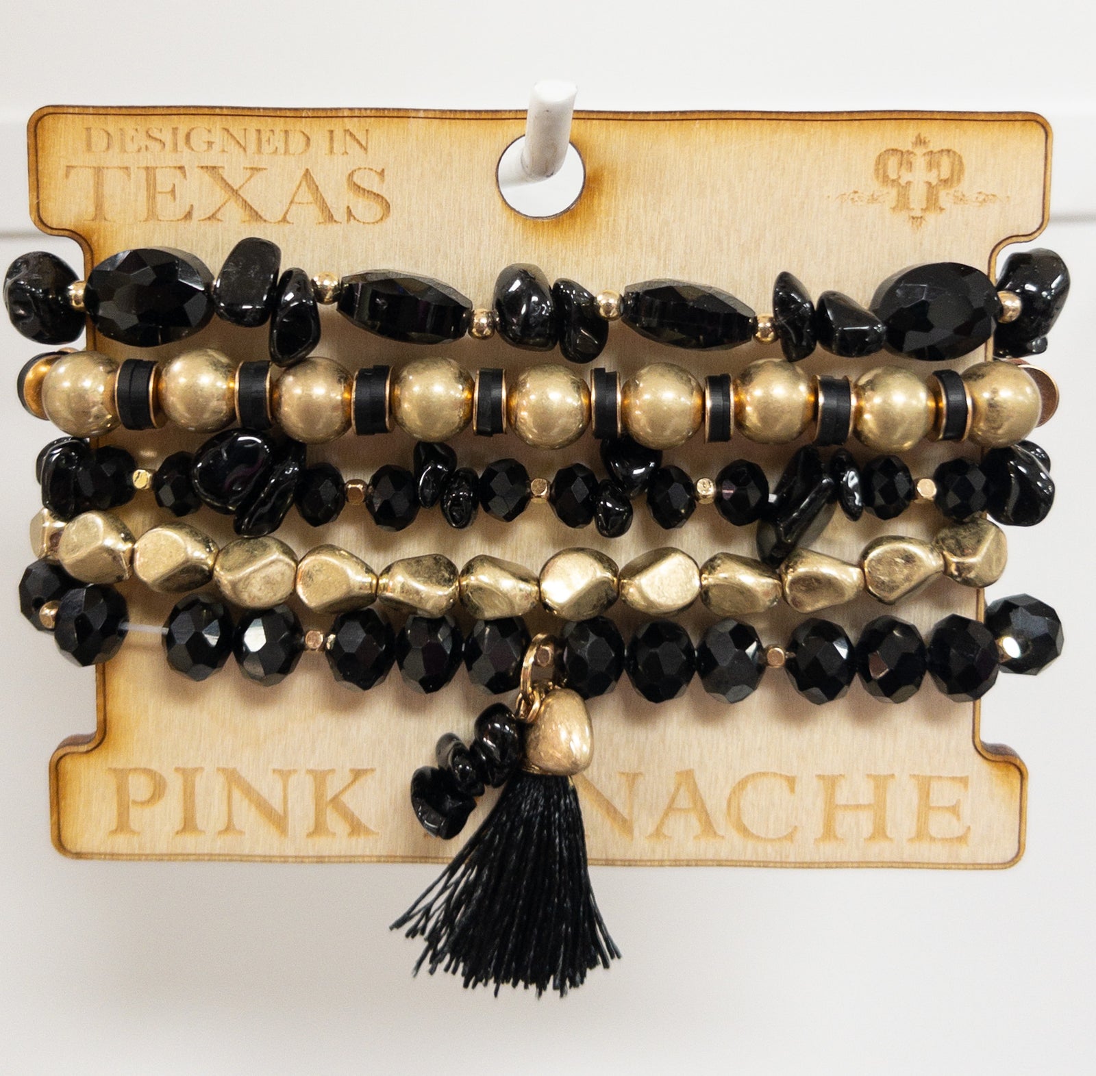 146 BLACK GOLD HEART BRACELET SET