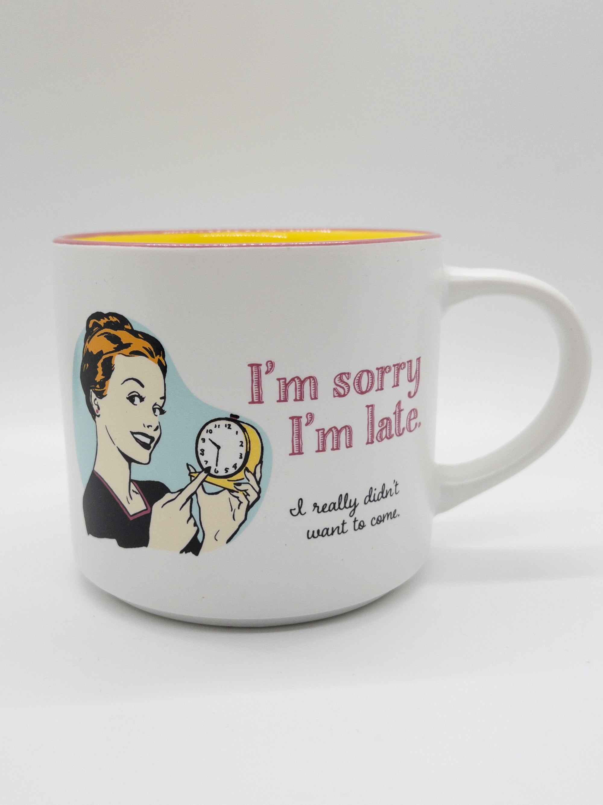 I'M SORRY I'M LATE MUG