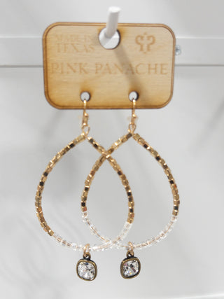 162 GOLD TEARDROP CLEAR GEM