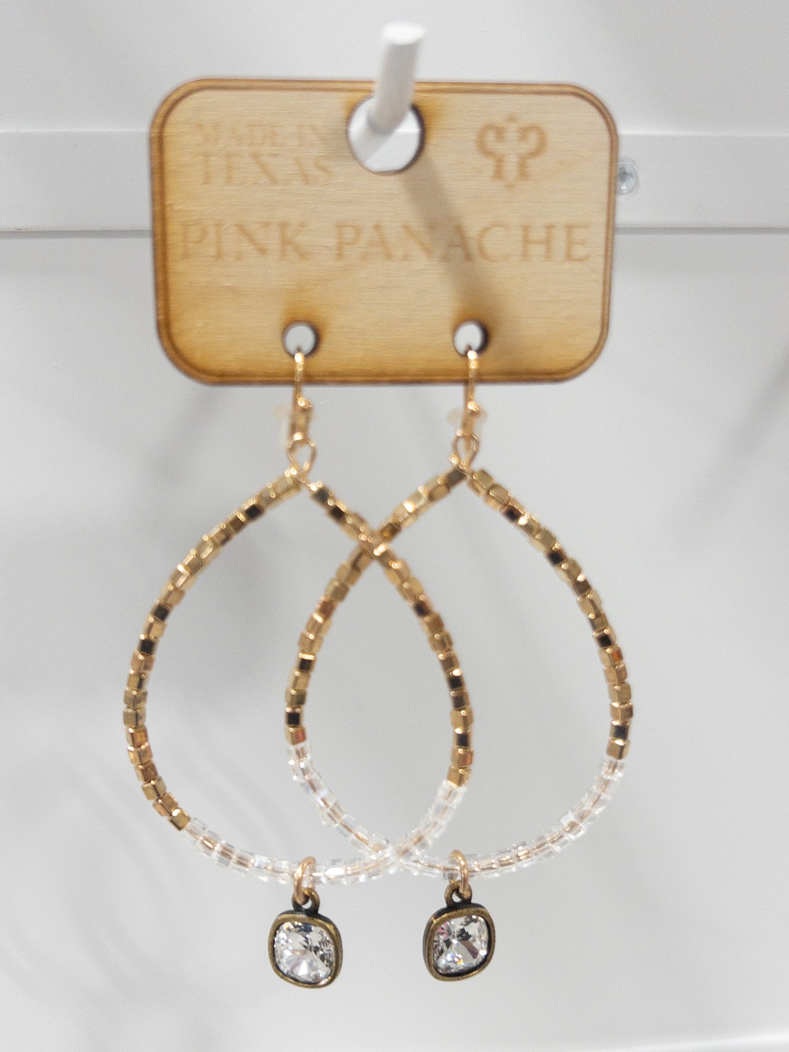 162 GOLD TEARDROP CLEAR GEM