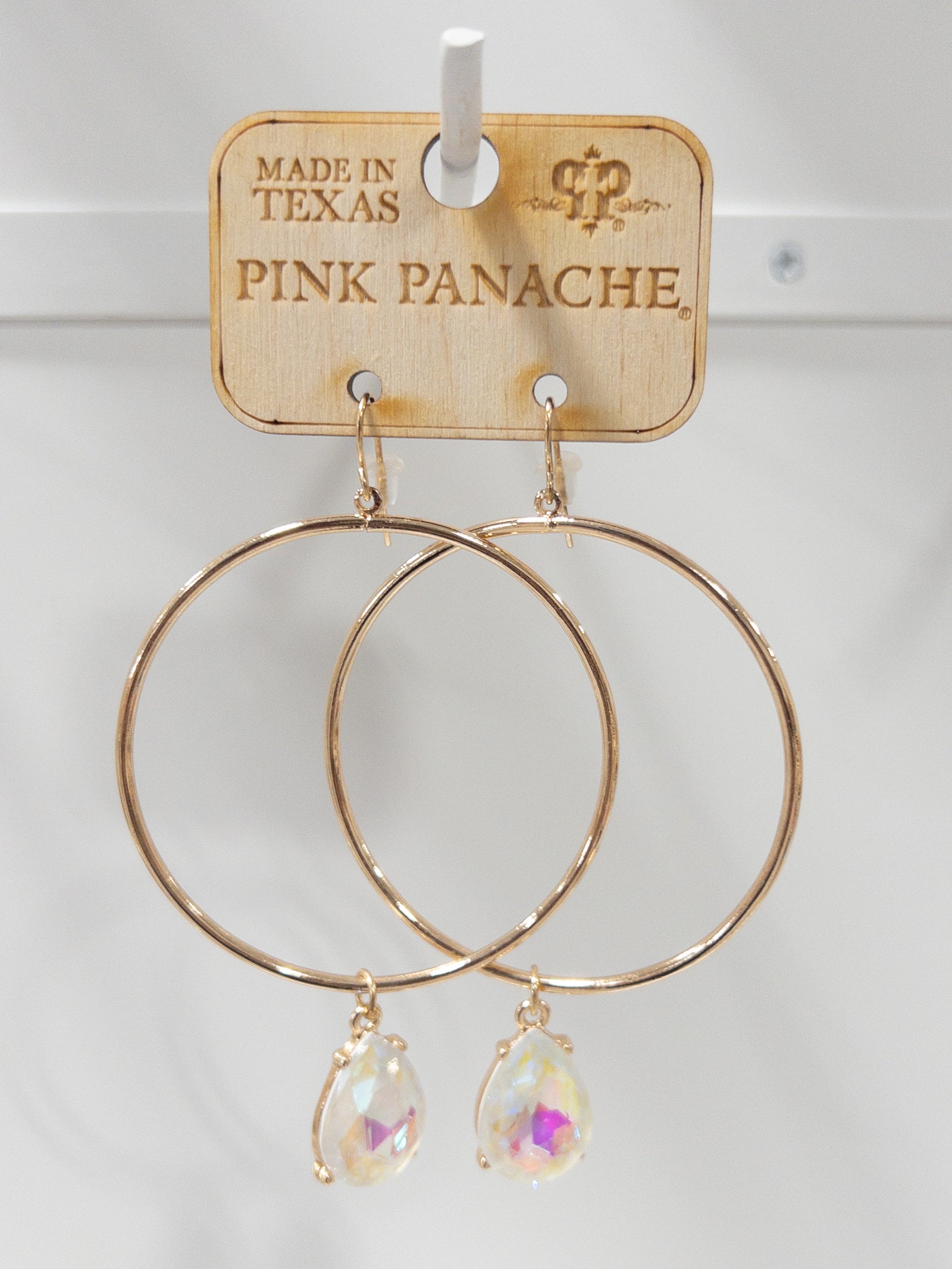 164 GOLD IRIDESCENT GEM HOOP