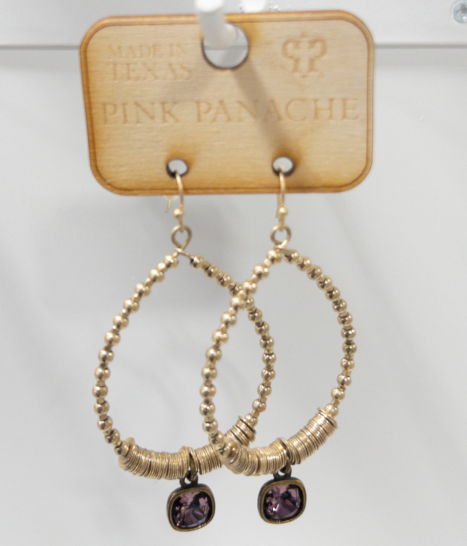 166 PLUM GOLD TEARDROP