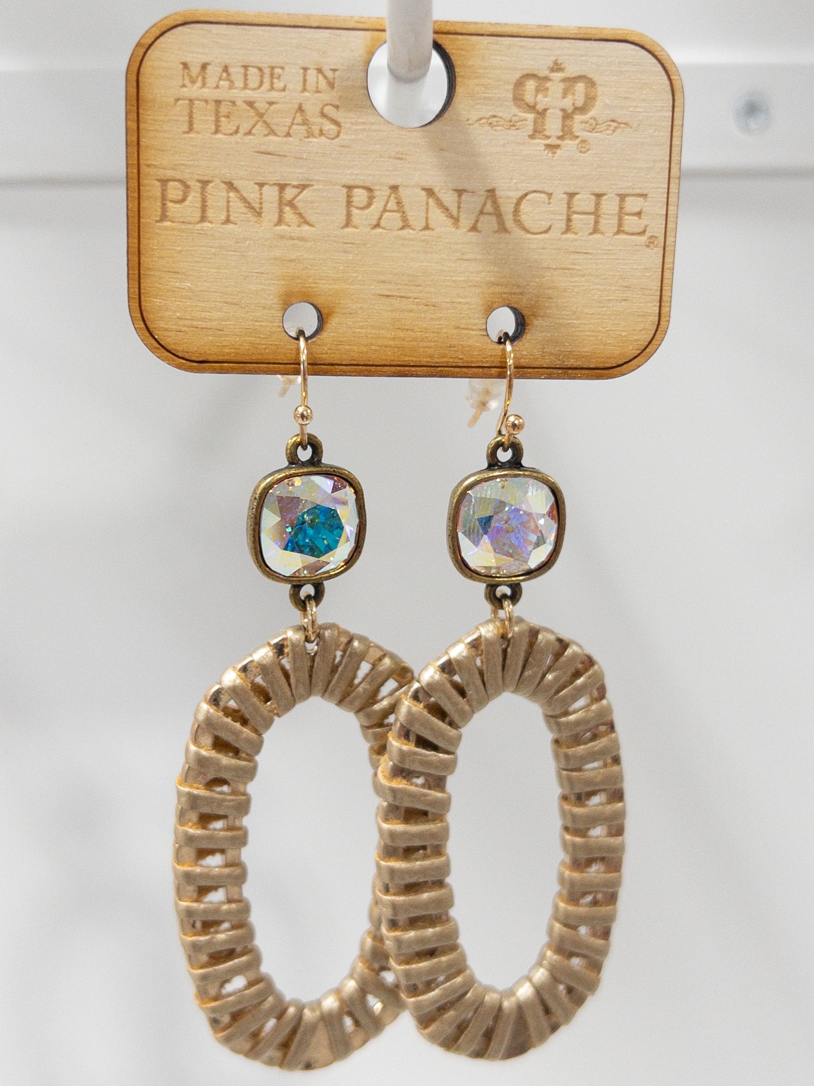 173 GOLD IRIDESCENT GEM DANGLE