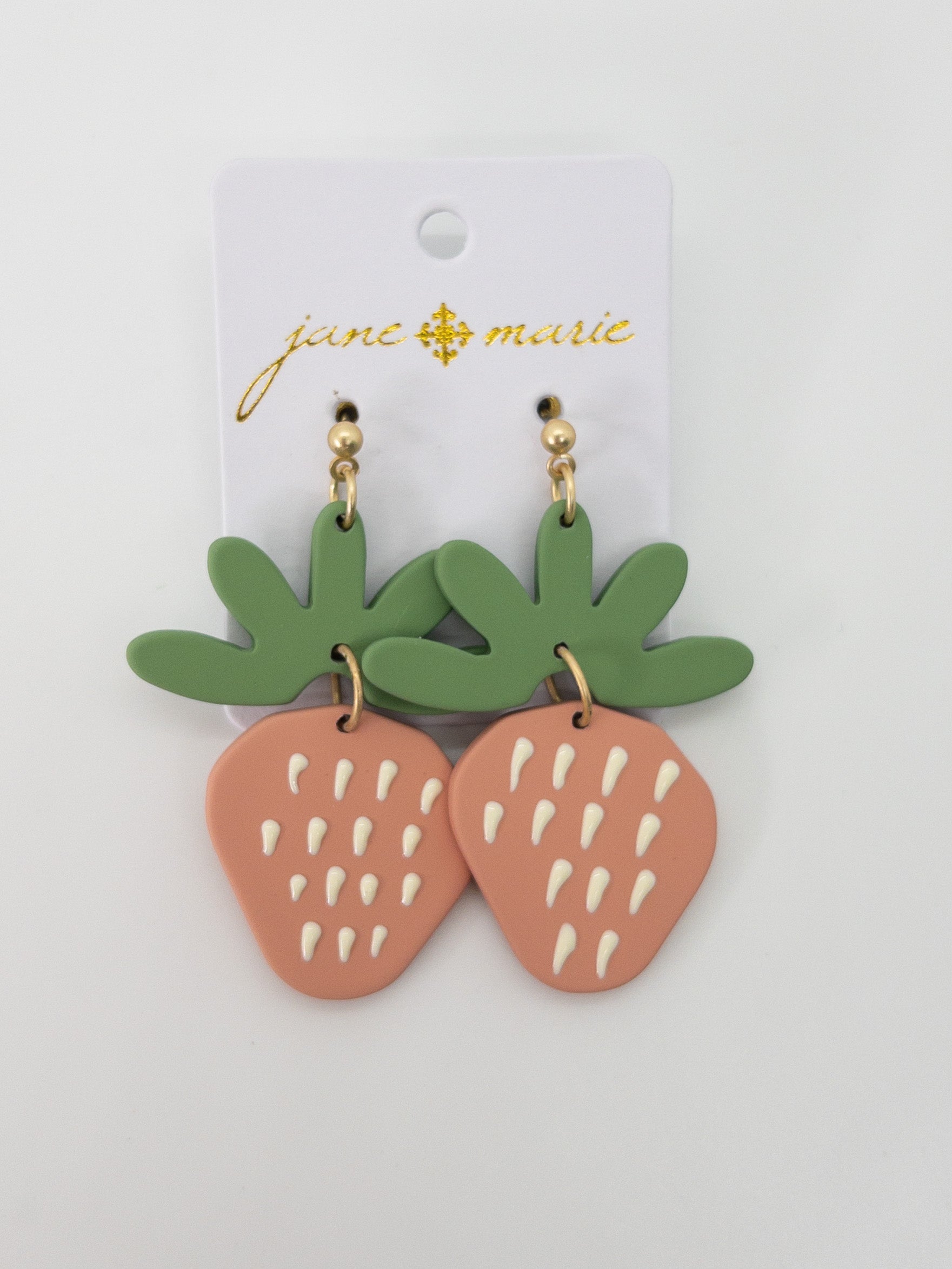 STRAWBERRY CLAY DANGLES