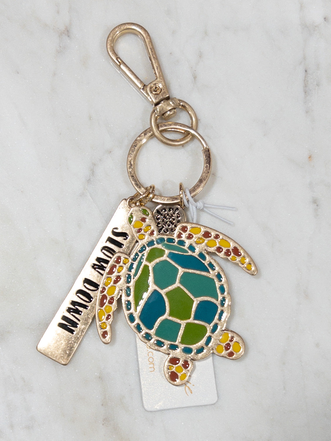 JANE MARIE TURTLE SLOW DOWN KEYCHAIN