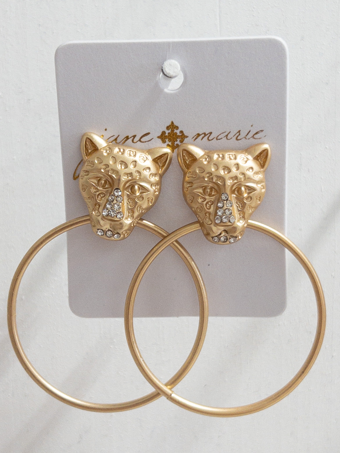 JANE MARIE CHEETAH POST GOLD DANGLES