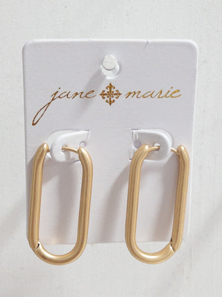 JANE MARIE PLAIN OVAL DANGLES