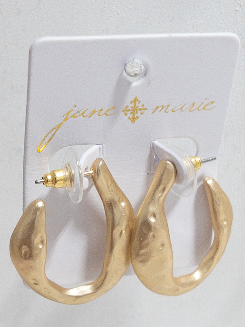 JANE MARIE SHAPED GOLD HOOPS