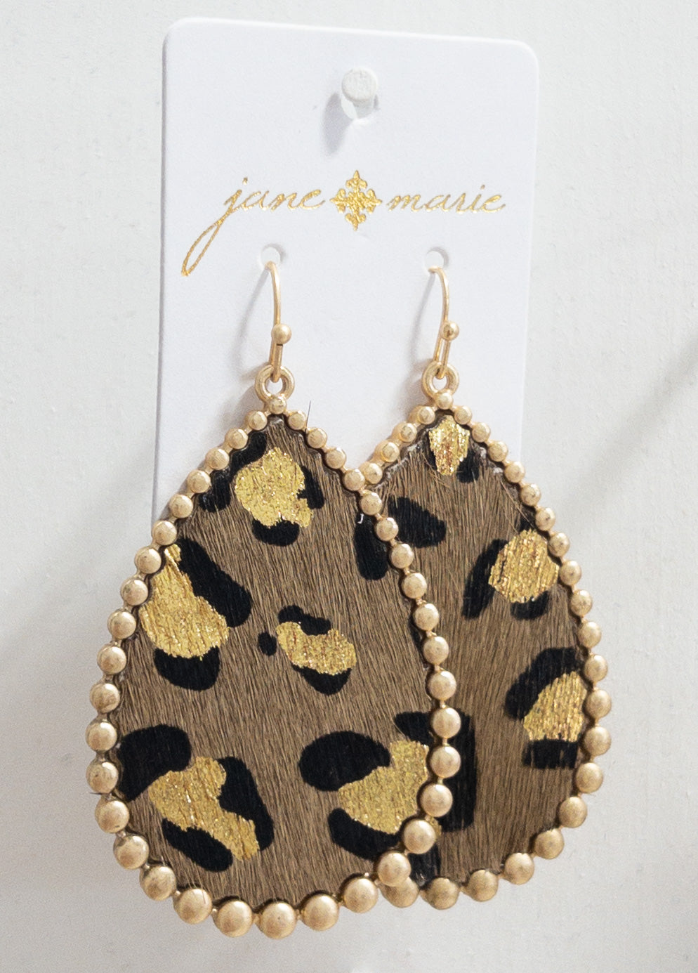 JANE MARIE TAN GOLD TEARDROP DANGLES