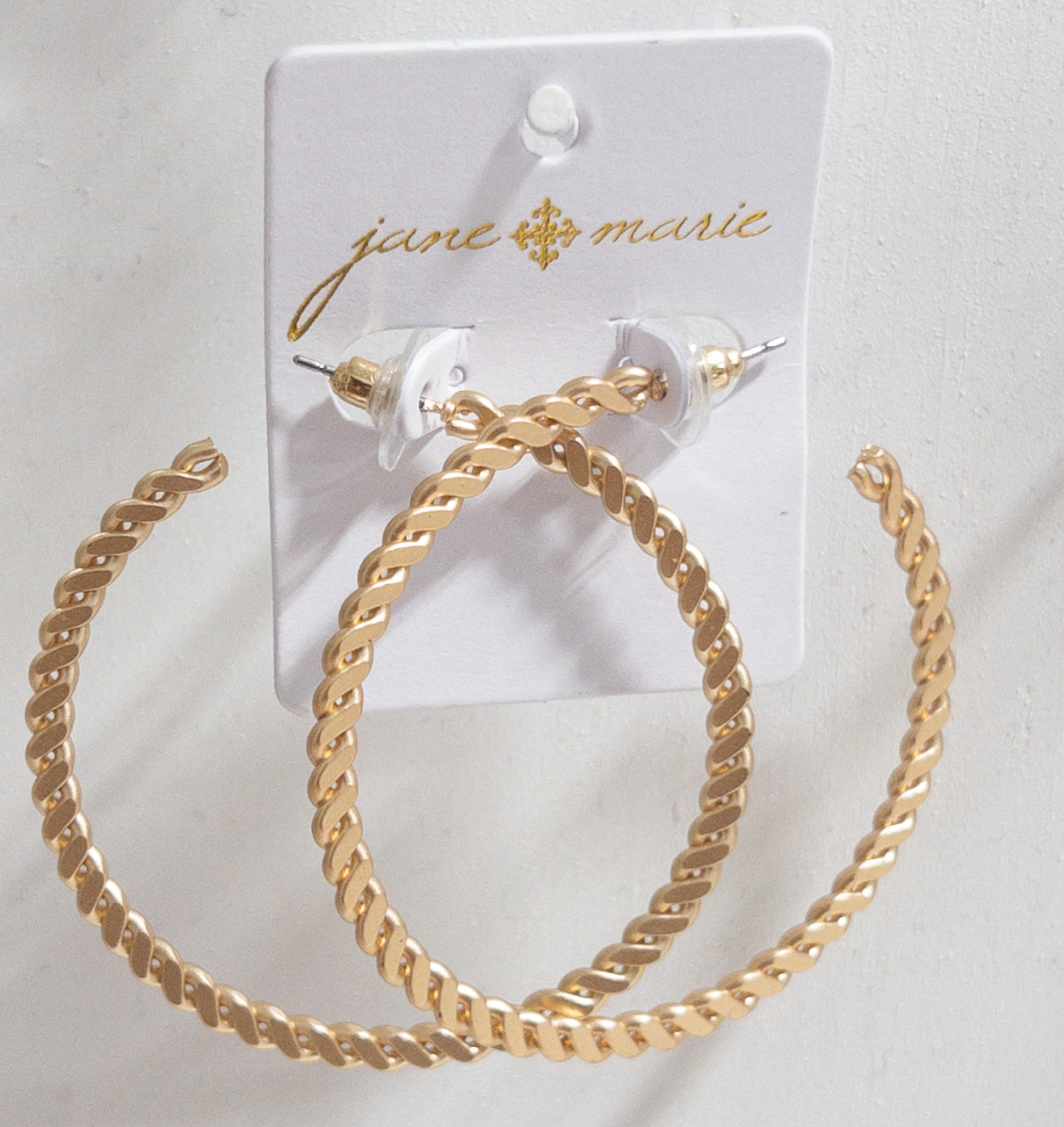 JANE MARIE LG TEXTURED HOOPS