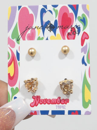 JANE MARIE KIDS! BIRTHSTONE STUD PACK