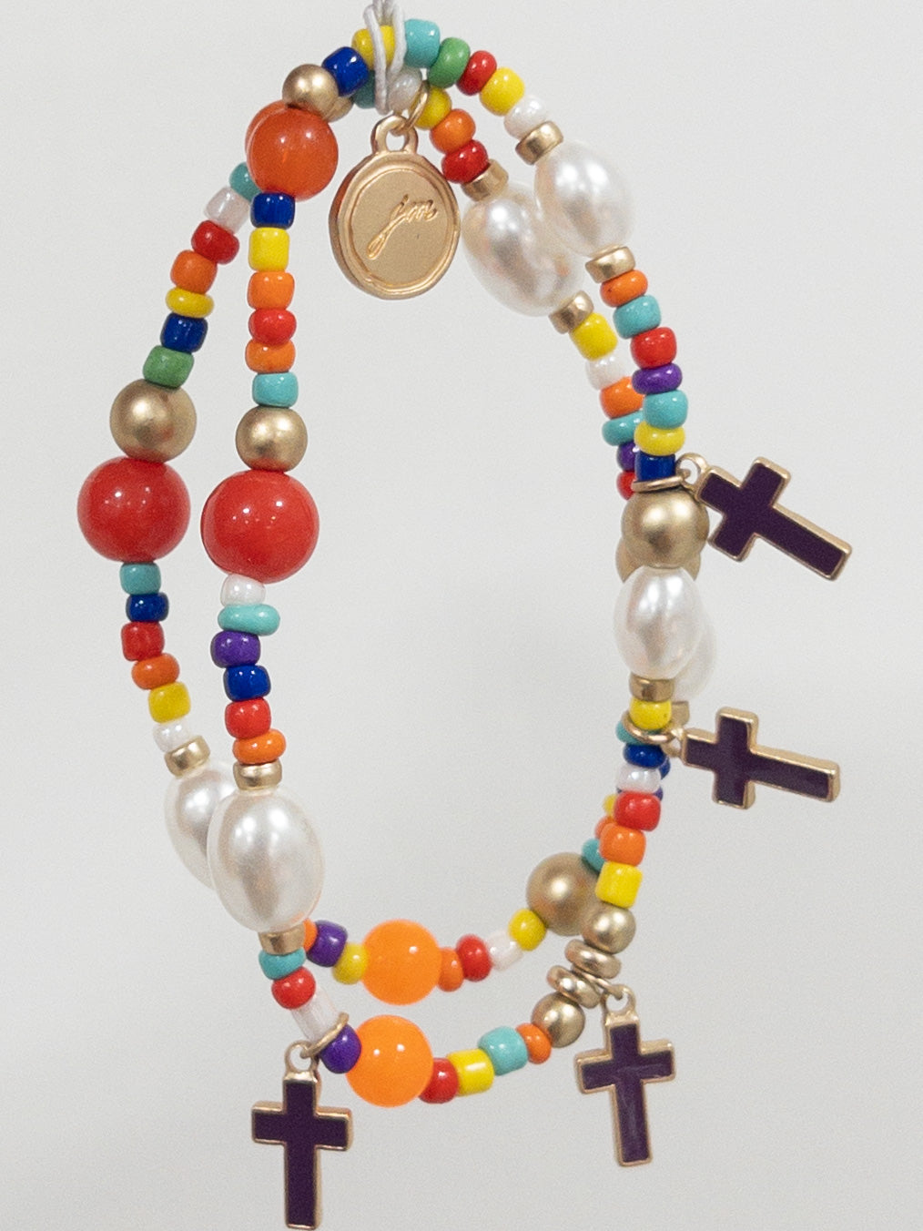 JANE MARIE KIDS BRACELET SET PURPLE CROSS 01