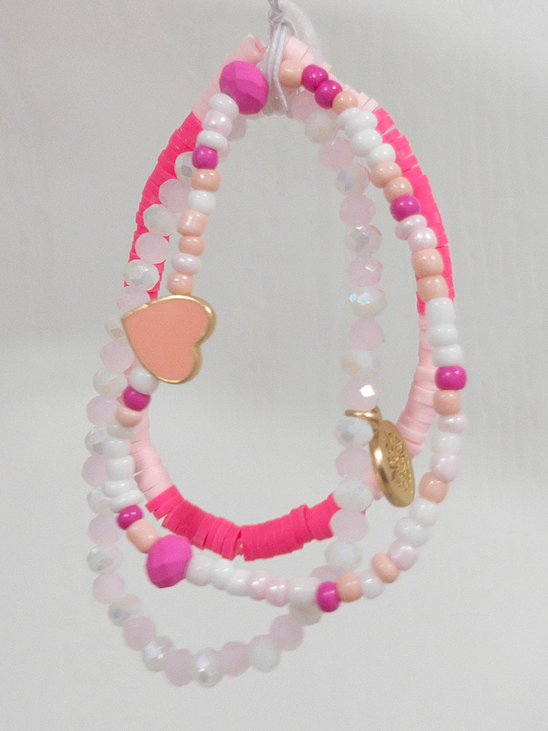 JANE MARIE KIDS BRACELET SET PINK HEART 01