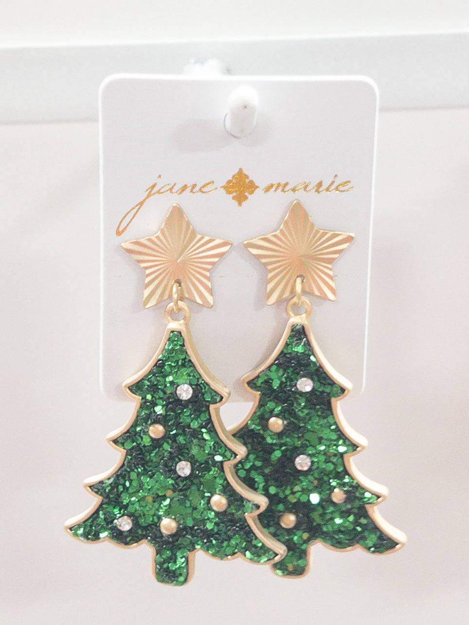 GLITTER FILLED CHRISTMAS TREE JANE MARIE