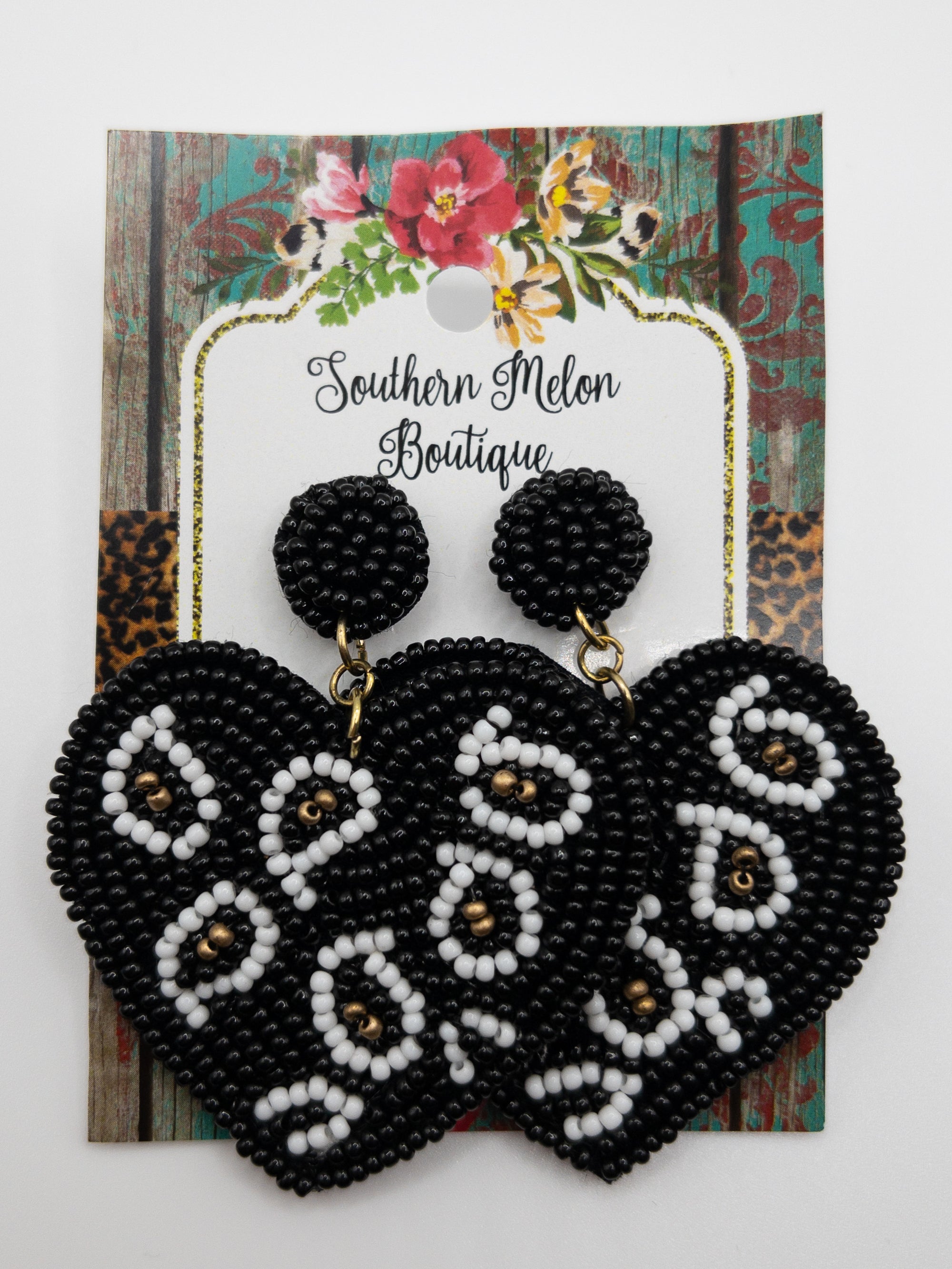 LEOPARD POST HEART BLACK