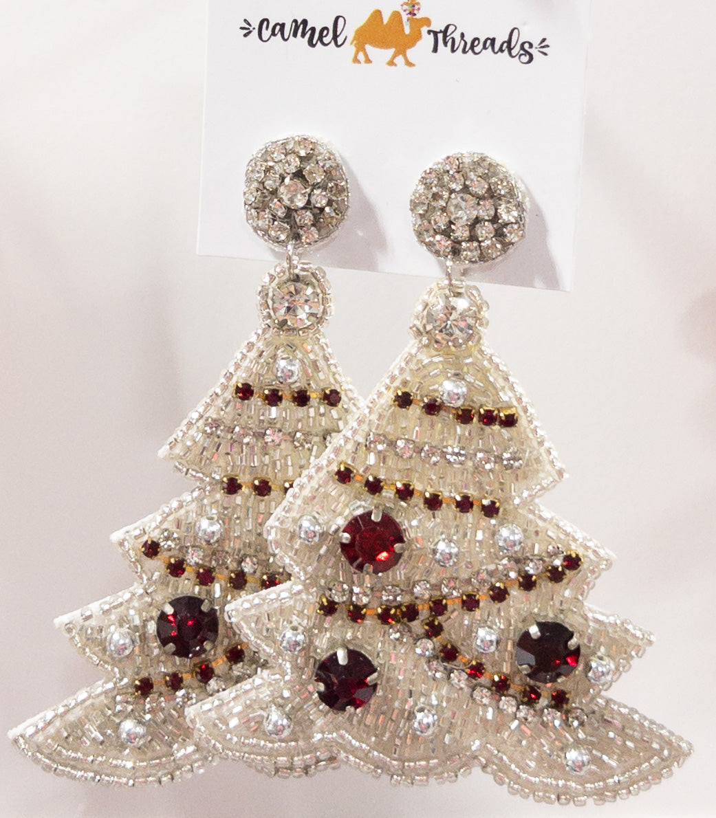 SILVER CHRISTMAS TREE WITH GEMS CAMEL THREADS