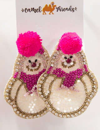 PINK PUFF SNOWMAN CAMEL THREADS