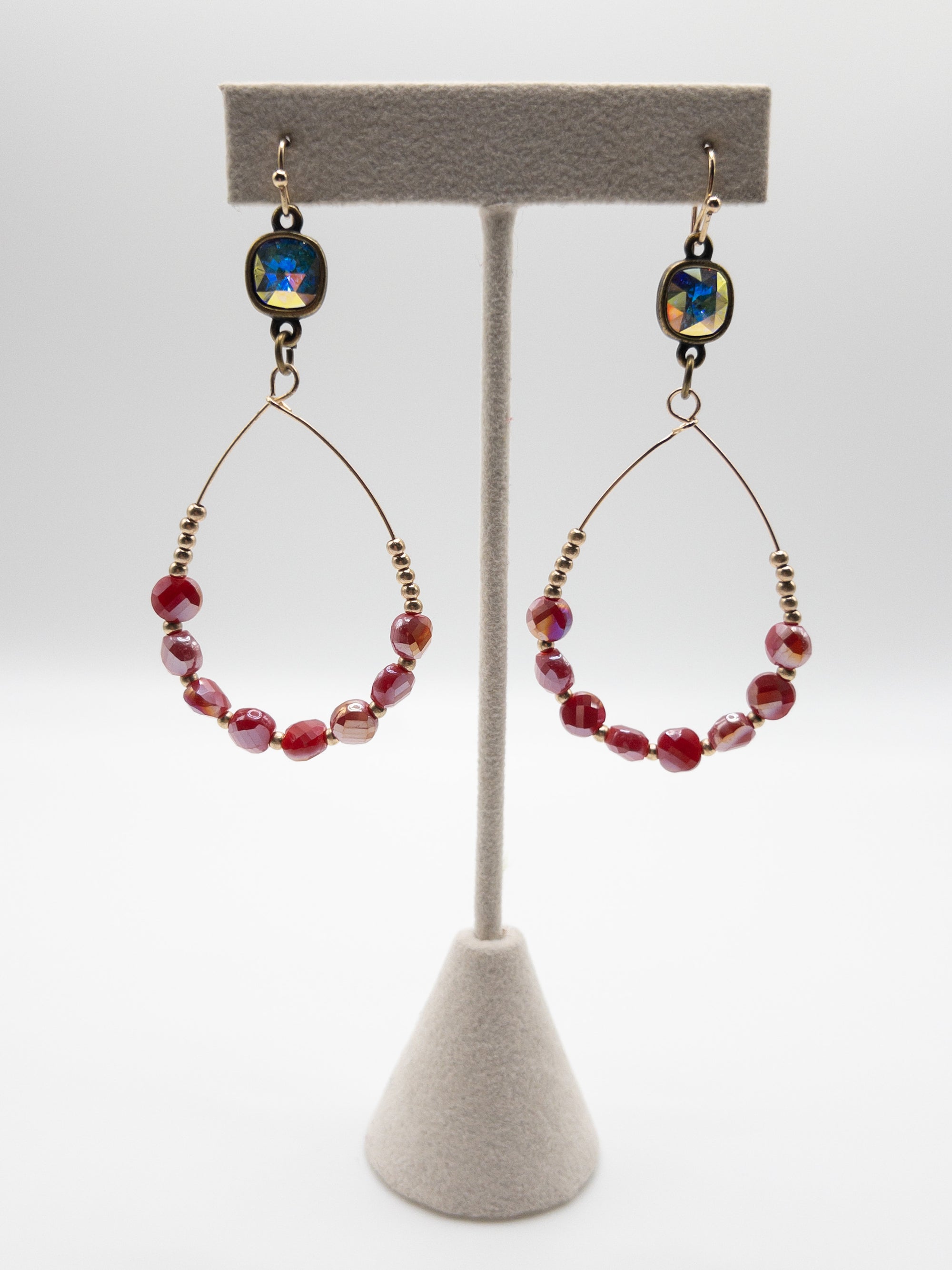 DEEP PINK TEARDROP DANGLES PINK PANACHE