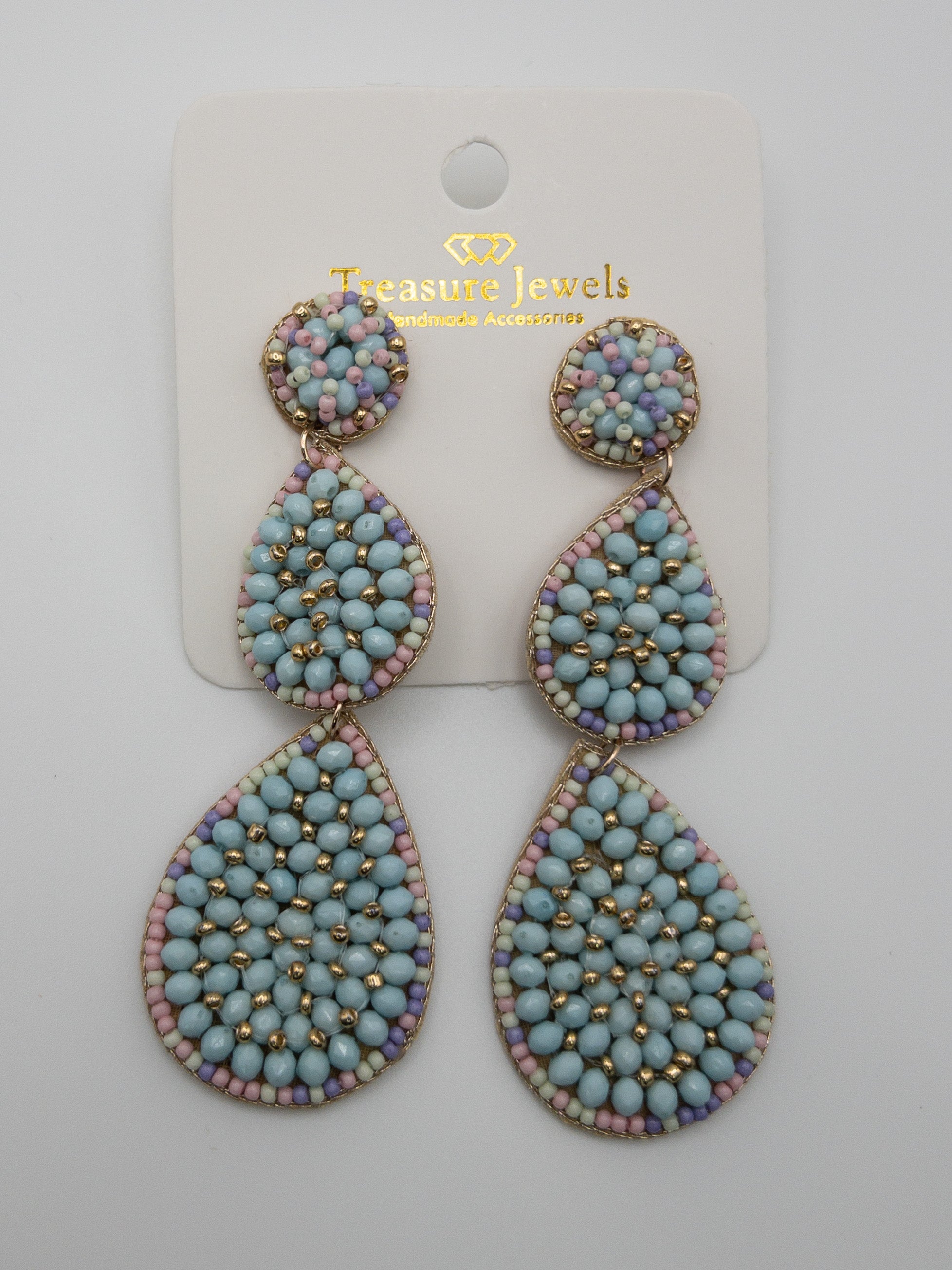 DROP PASTEL TREASURE JEWEL EARRINGS