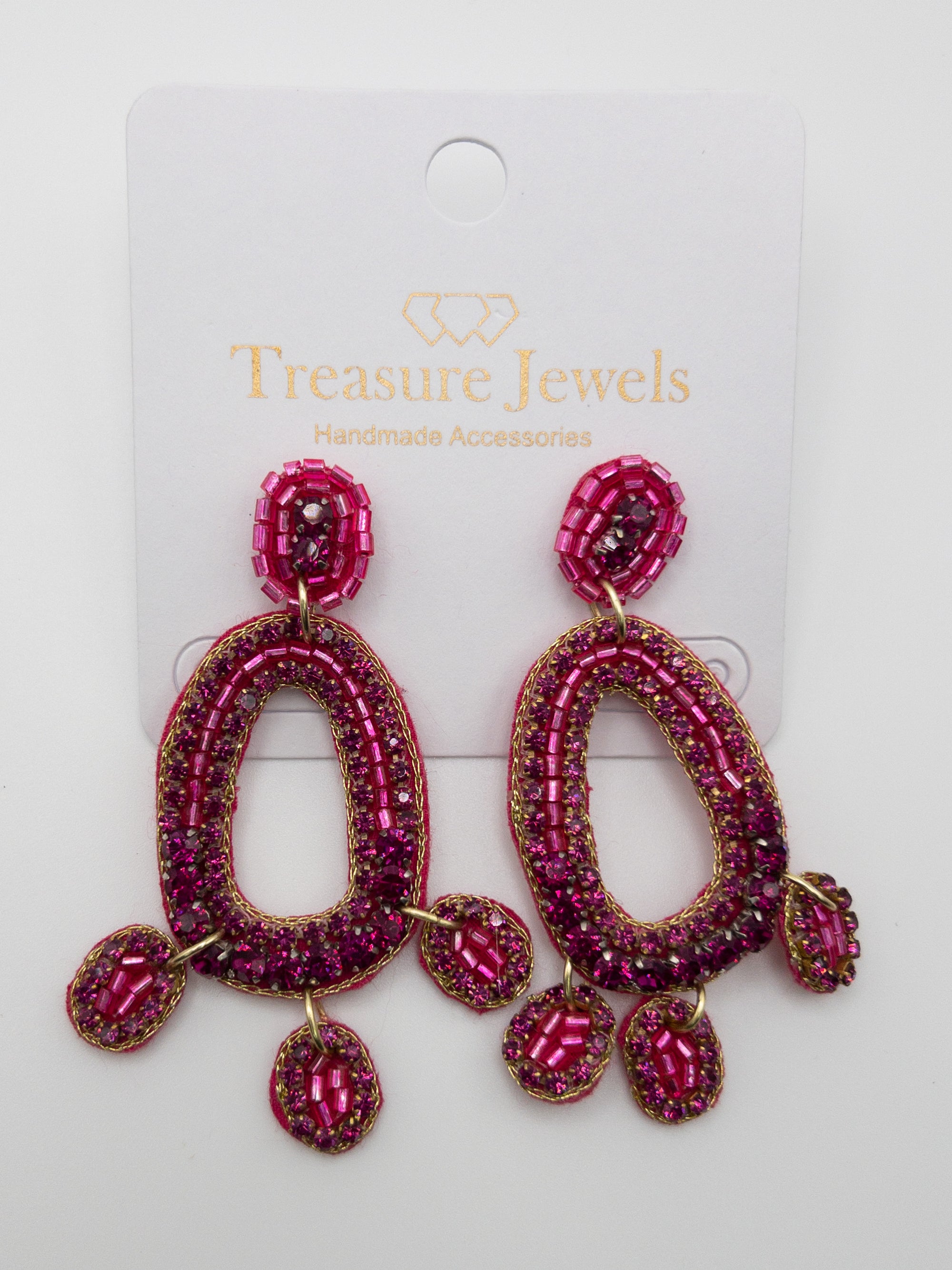 AVA PINK TREASURE JEWEL EARRINGS