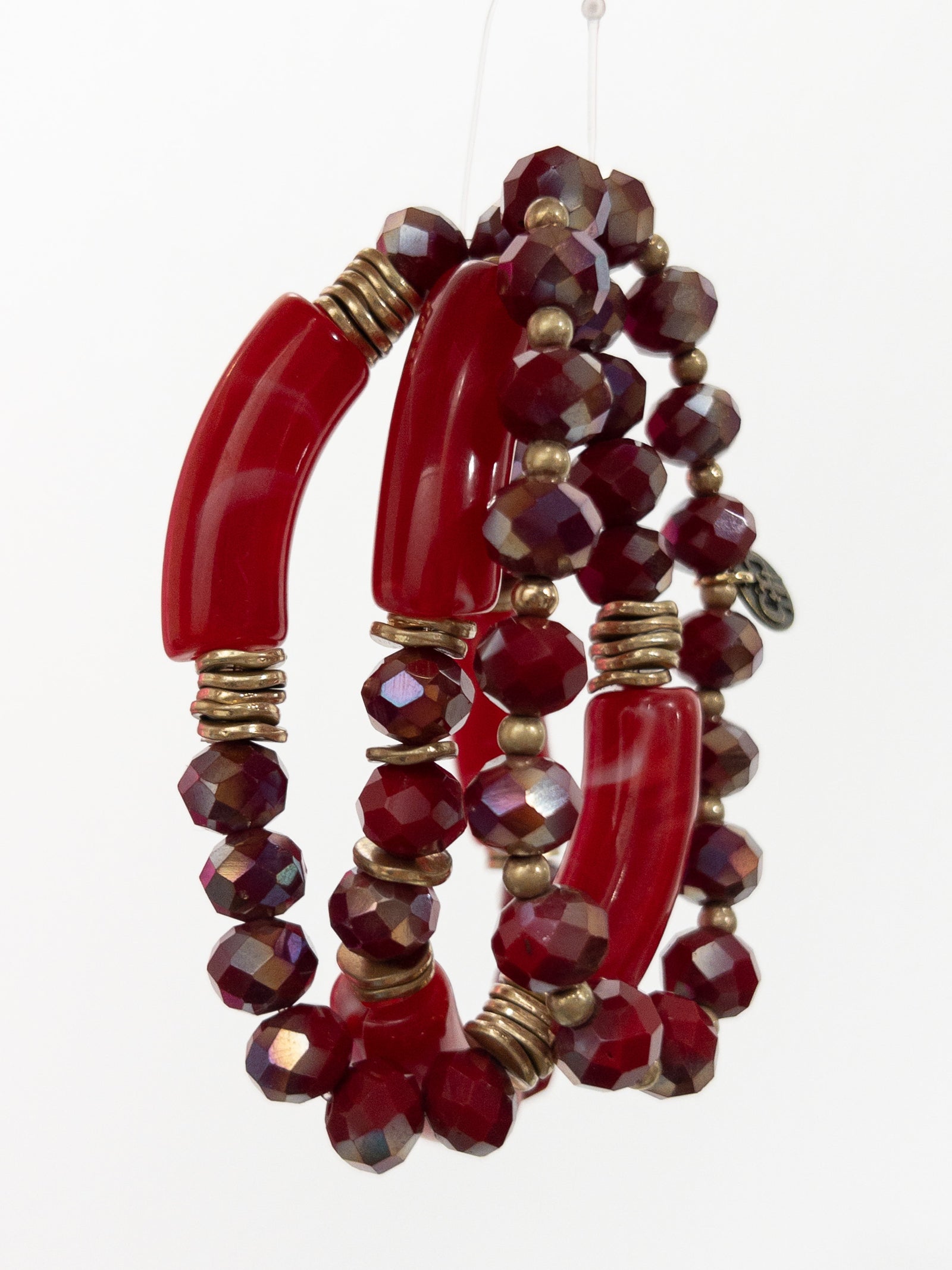 263 PP RED ACRYLIC BRACELETS