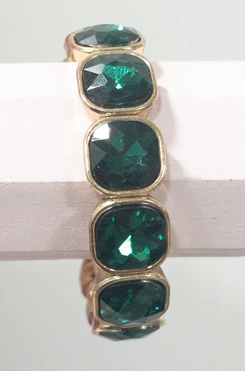233 PP GREEN SWAROVSKI SINGLE BRACELET
