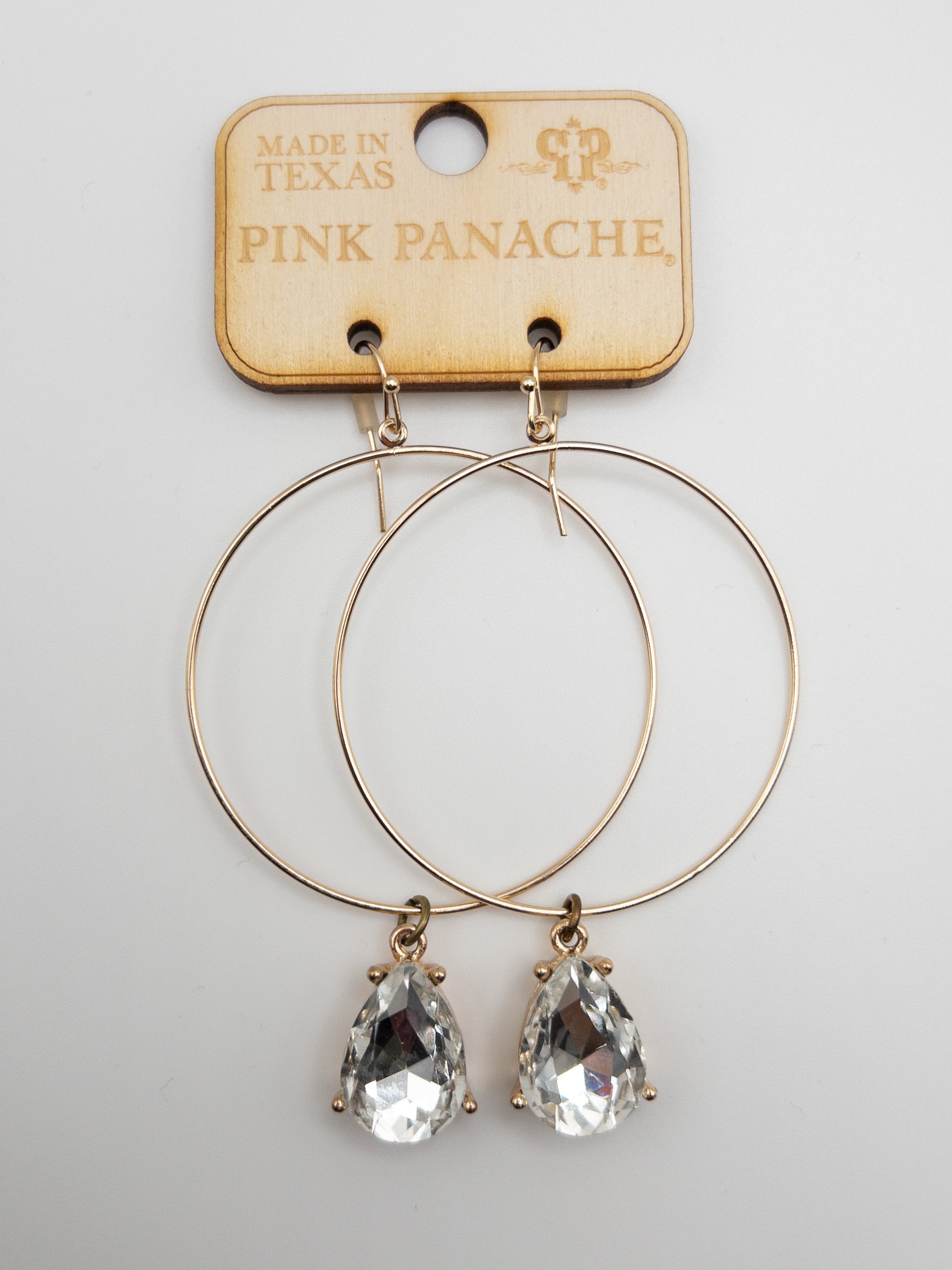 GOLD CLASSY CIRCLE PINK PANACHE DANGLES