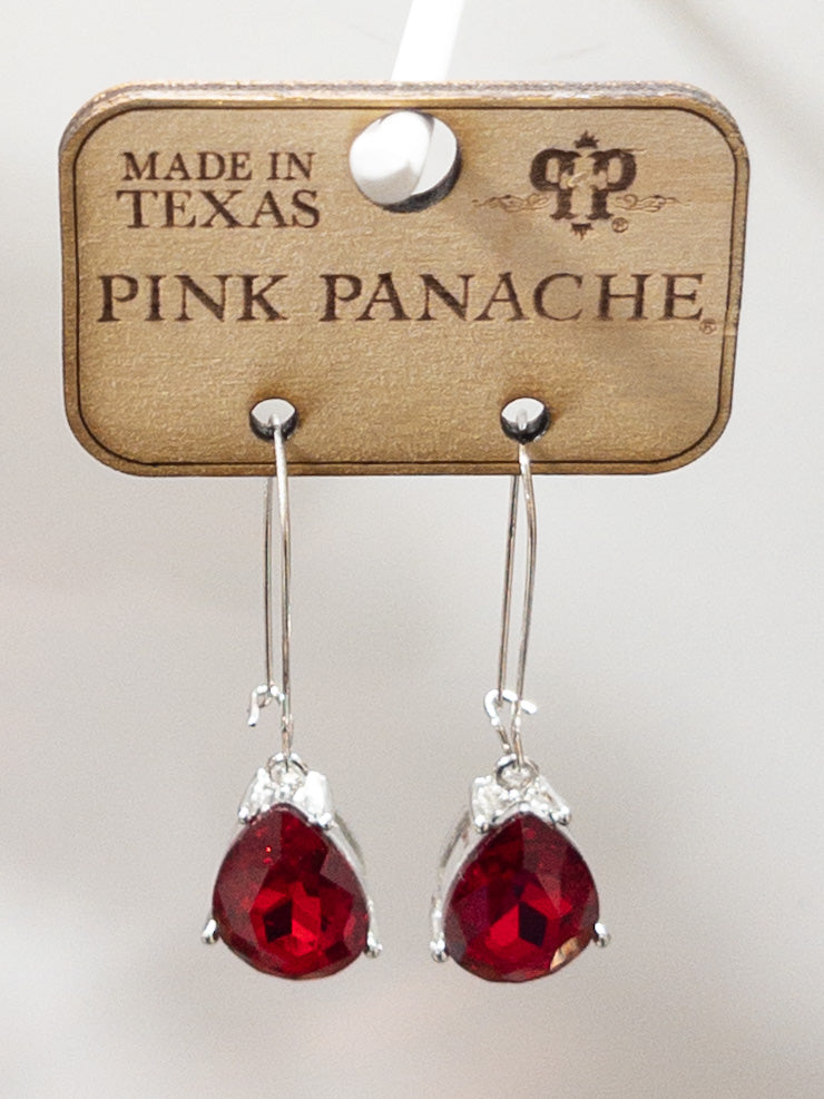 234 PP SILVER TRIM RED TEARDROP