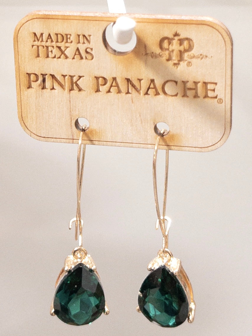 243 PP GREEN TEARDROP GOLD TRIM