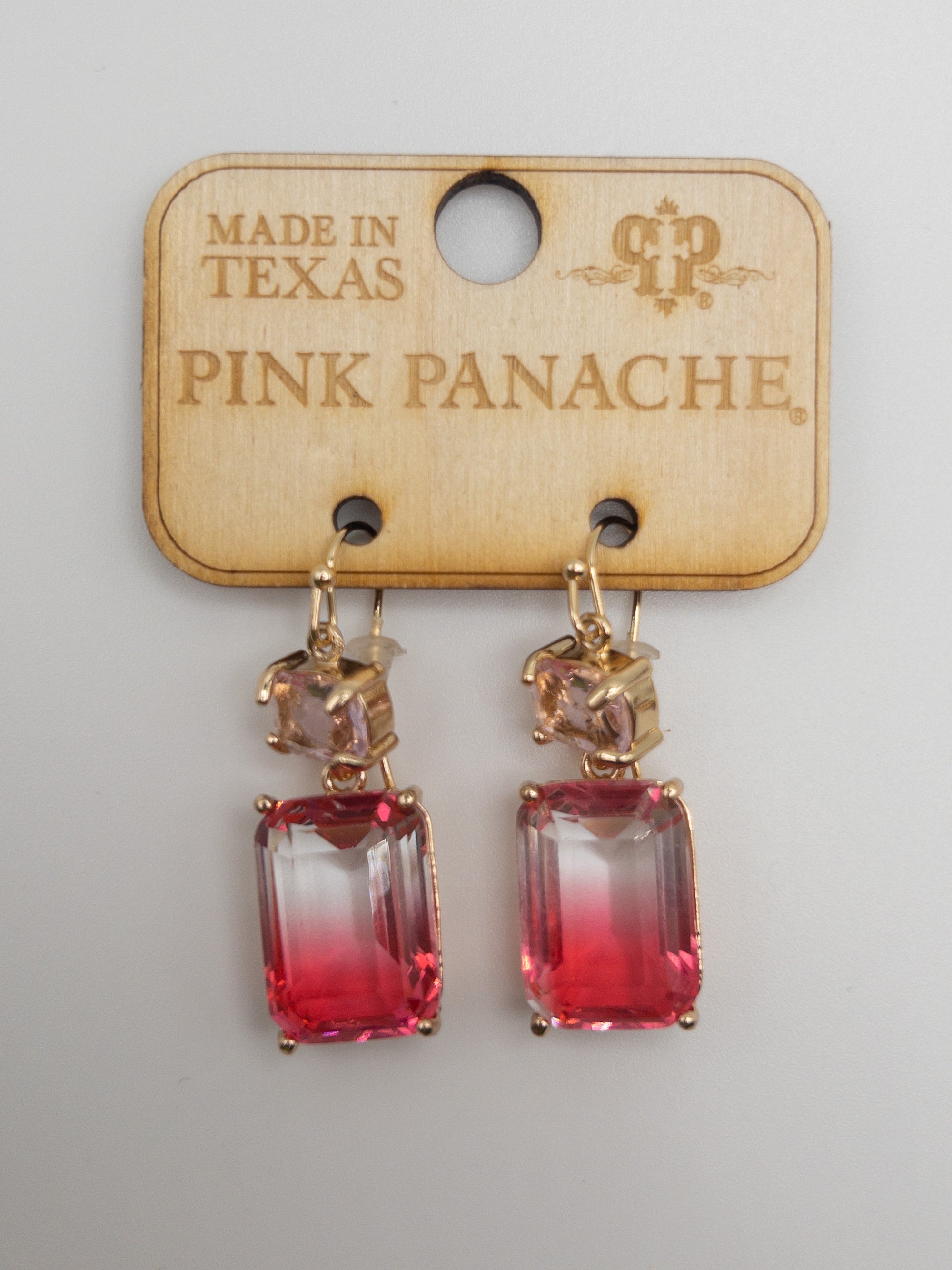 OMBRE PINK 2 TIER PINK PANACHE DANGLES