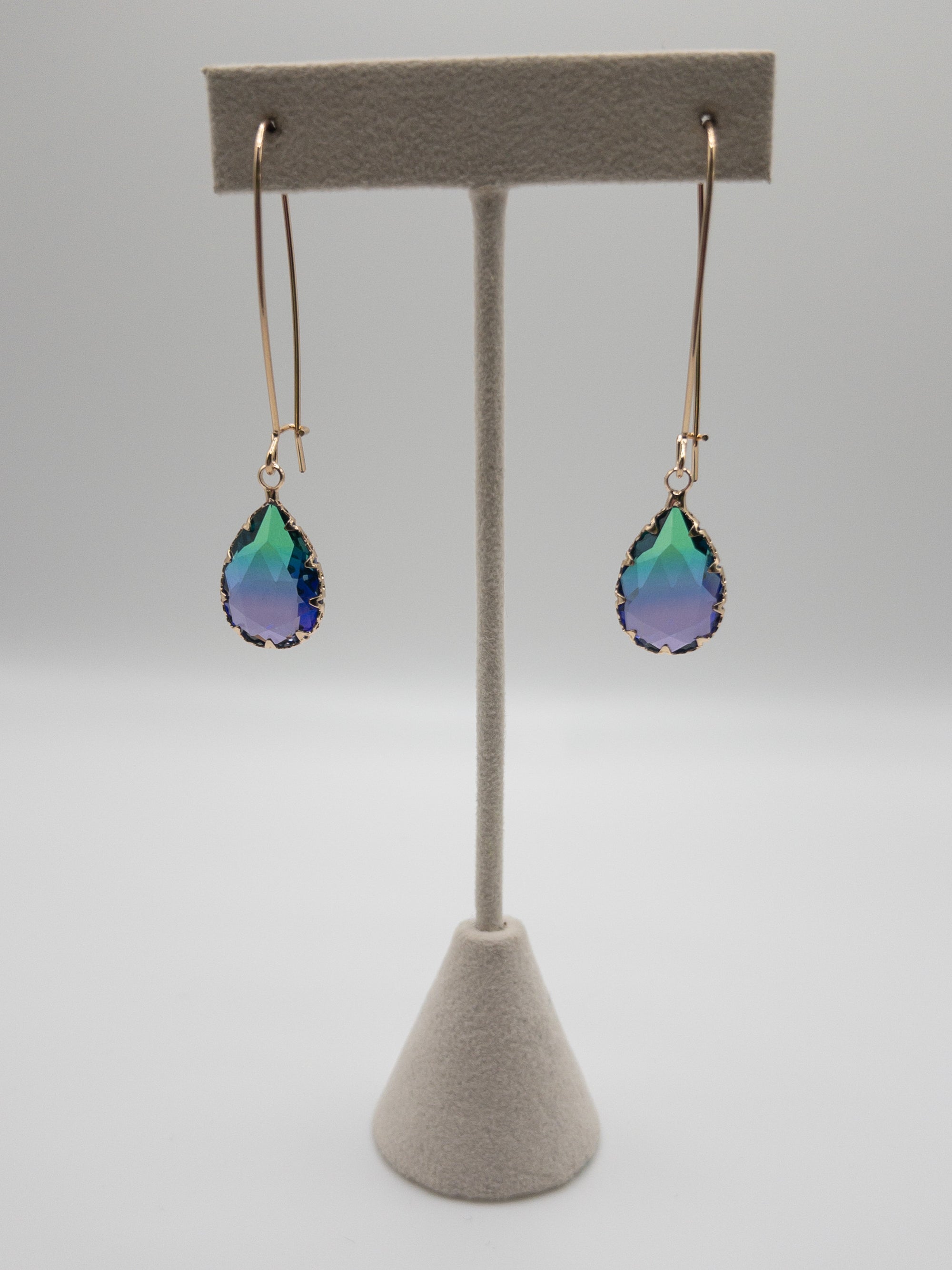 GREEN PURPLE OMBRE PINK PANACHE DANGLES