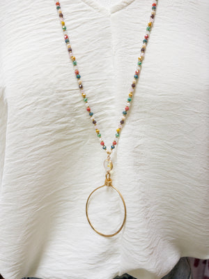 PINK PANACHE MULTI PASTEL BEADED EXTRA LONG NECKLACE