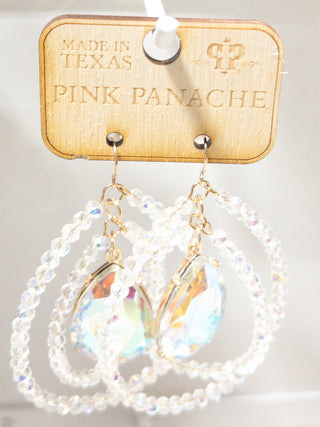 260 PP DOUBLES TEARDROP IRIDESC DANGLE
