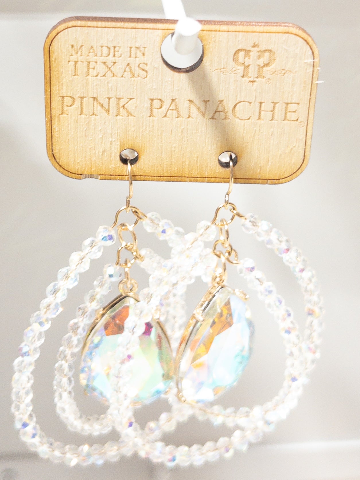 260 PP DOUBLES TEARDROP IRIDESC DANGLE