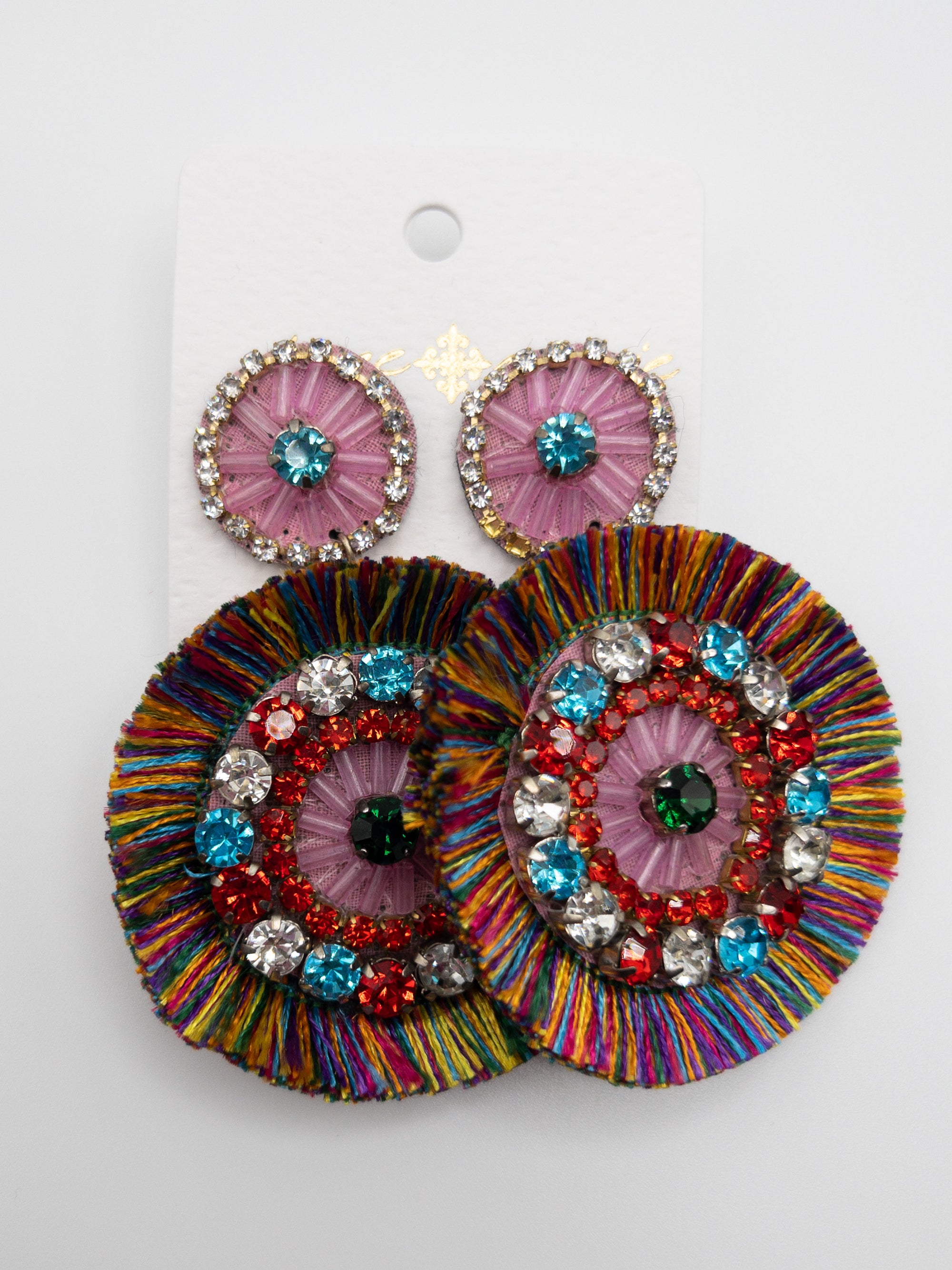 JANE MARIE BEADED EARRINGS MULTI GEM POST