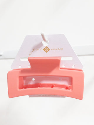 JANE MARIE RECTANGLE HAIR CLIP CORAL