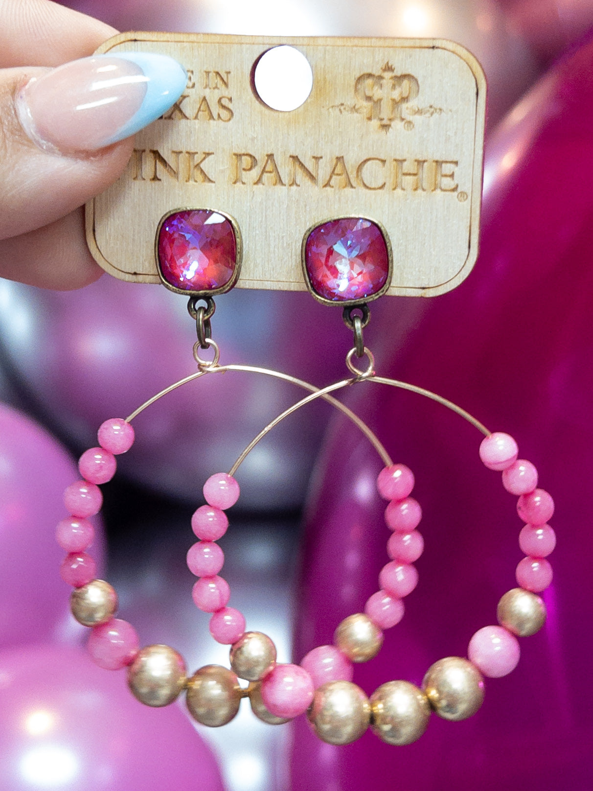 BERRY PINK PINK PANACHE CIRCLE DANGLES