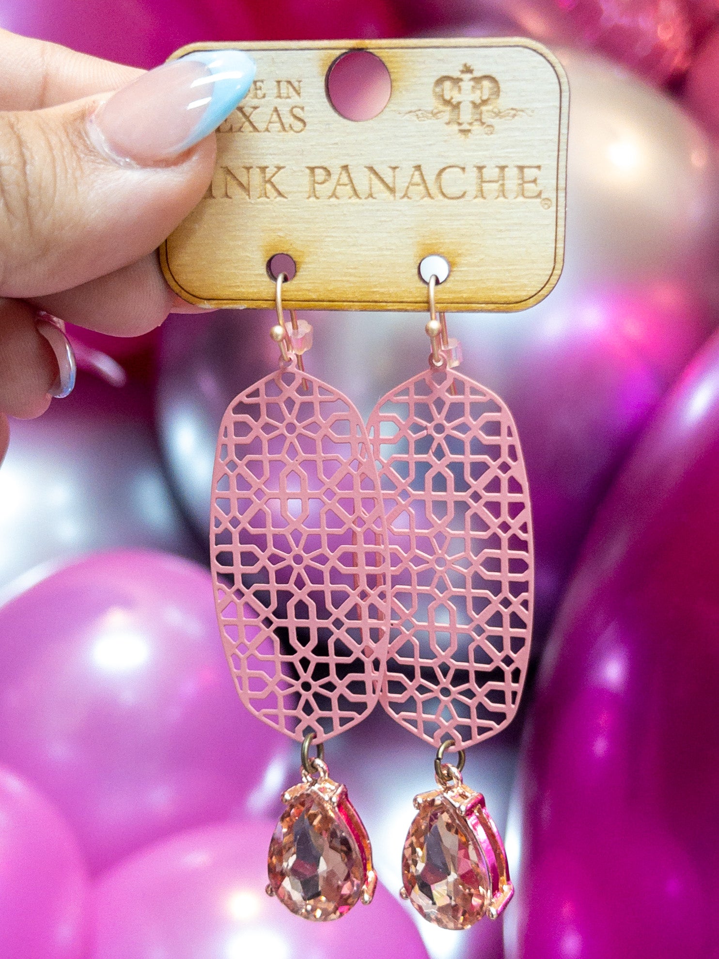 ABSTRACT MAUVE PINK PANACHE DANGLES