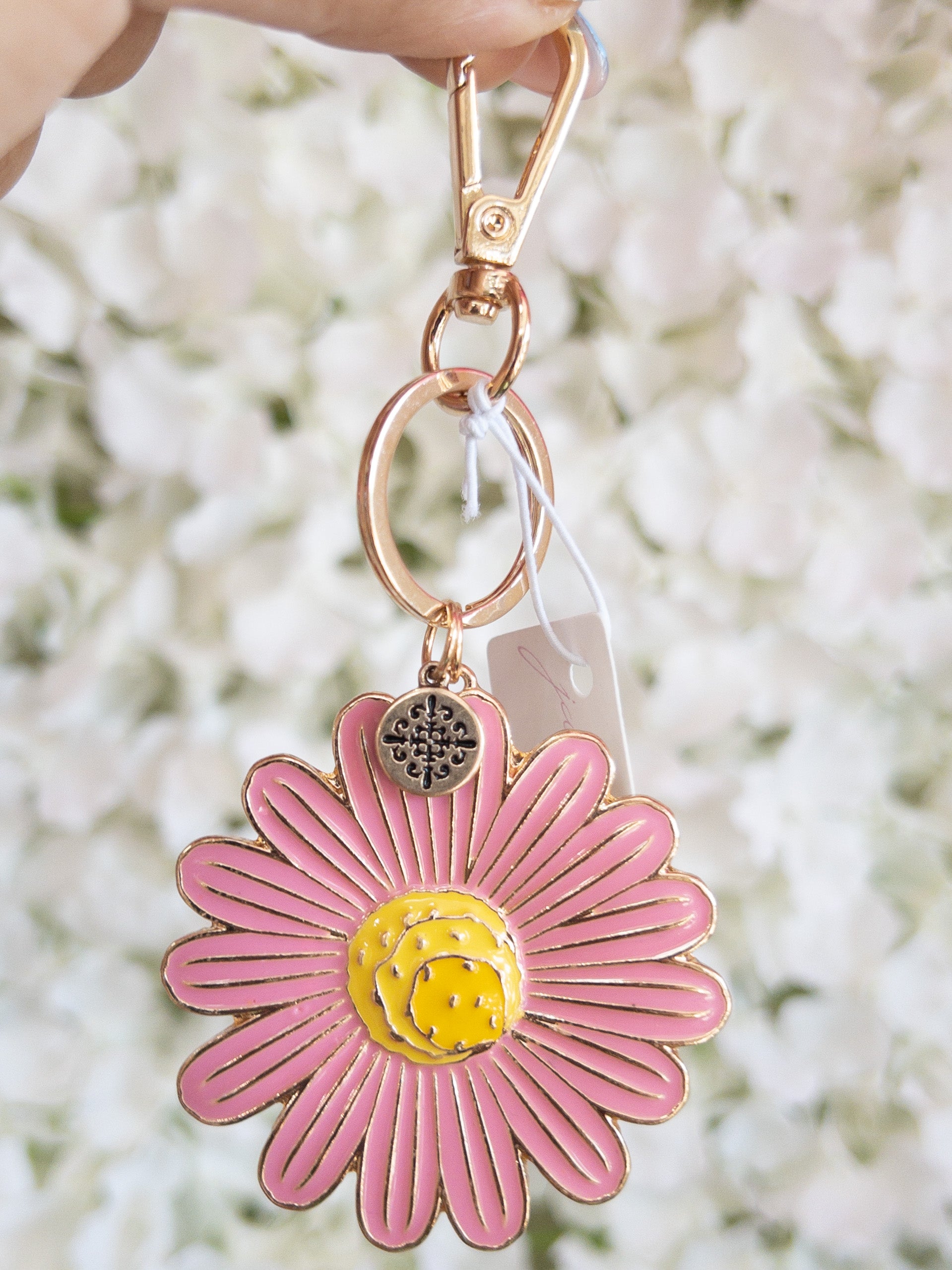 JANE MARIE KEYCHAIN PINK DAISY