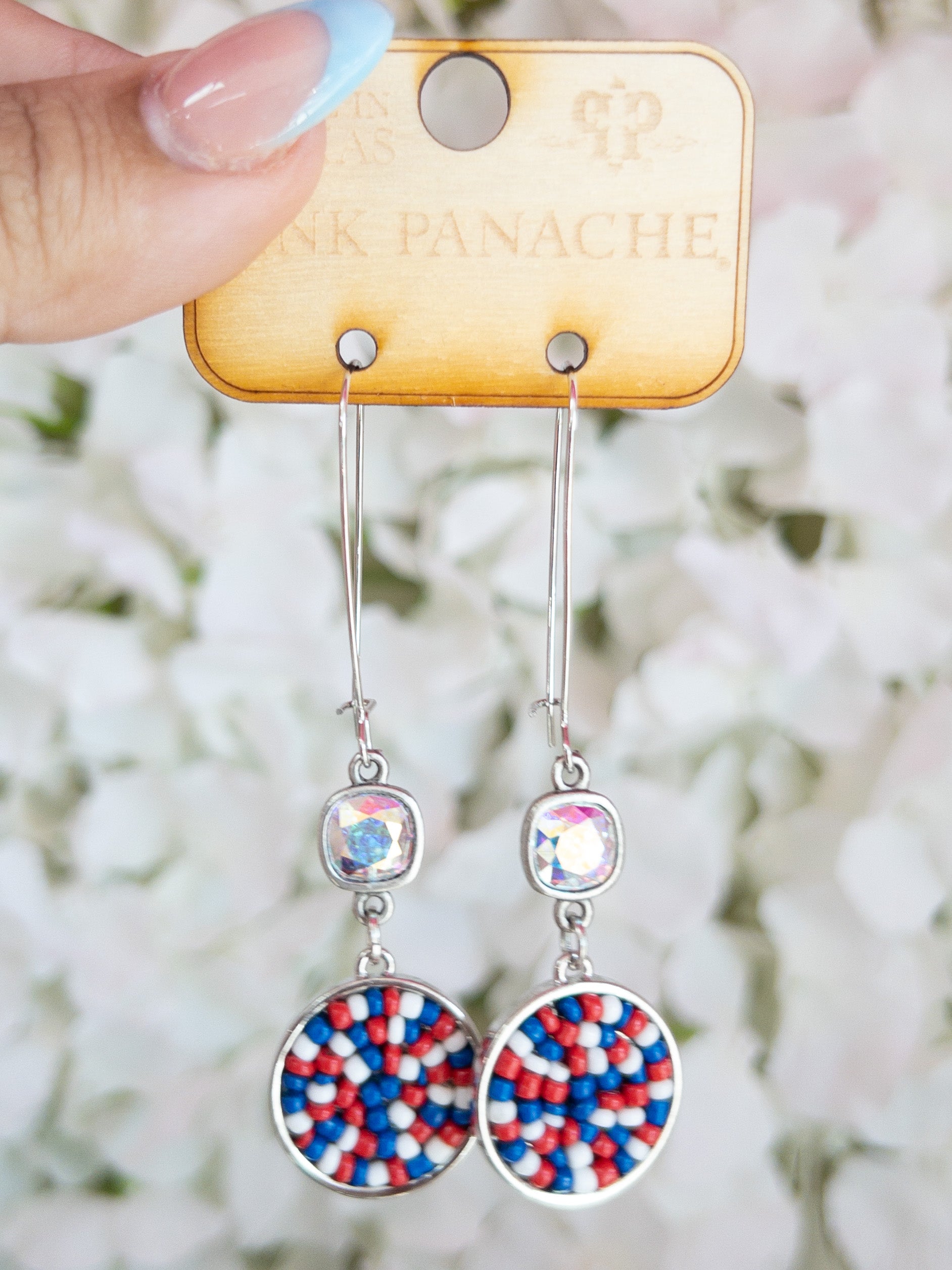 USA CIRCLE DROP PINK PANACHE DANGLES